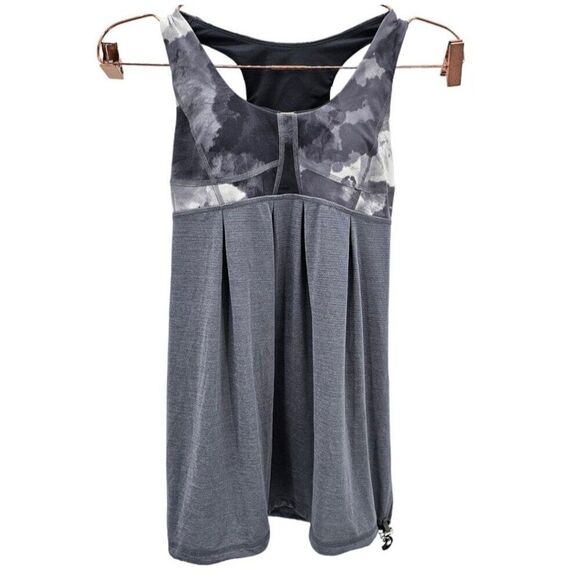 Lululemon Womens 4 Grey White Tank Top Bra Combo Shirt - Picture 1 of 5